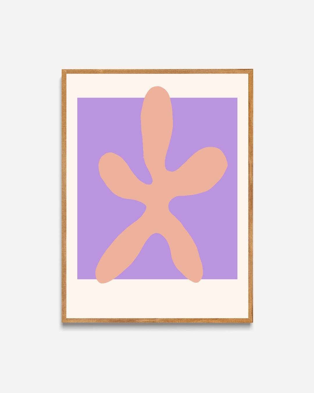 Perzikroze abstracte vorm Poster – portret poster als wanddecoratie