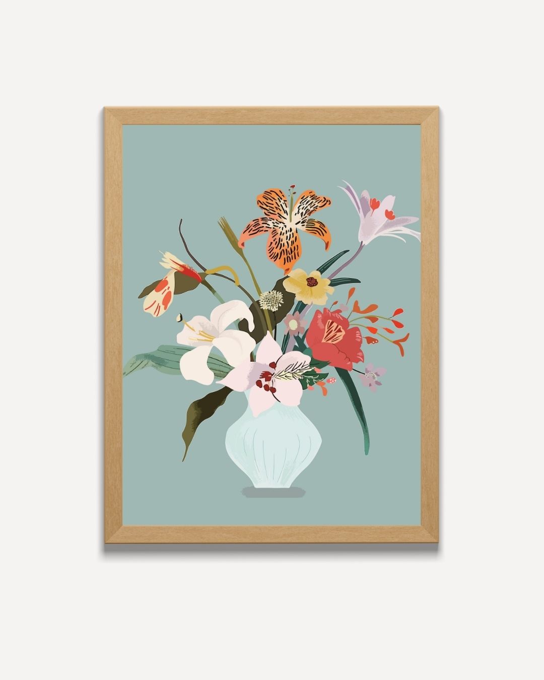 Botanische Bloemenvaas – portret poster als wanddecoratie