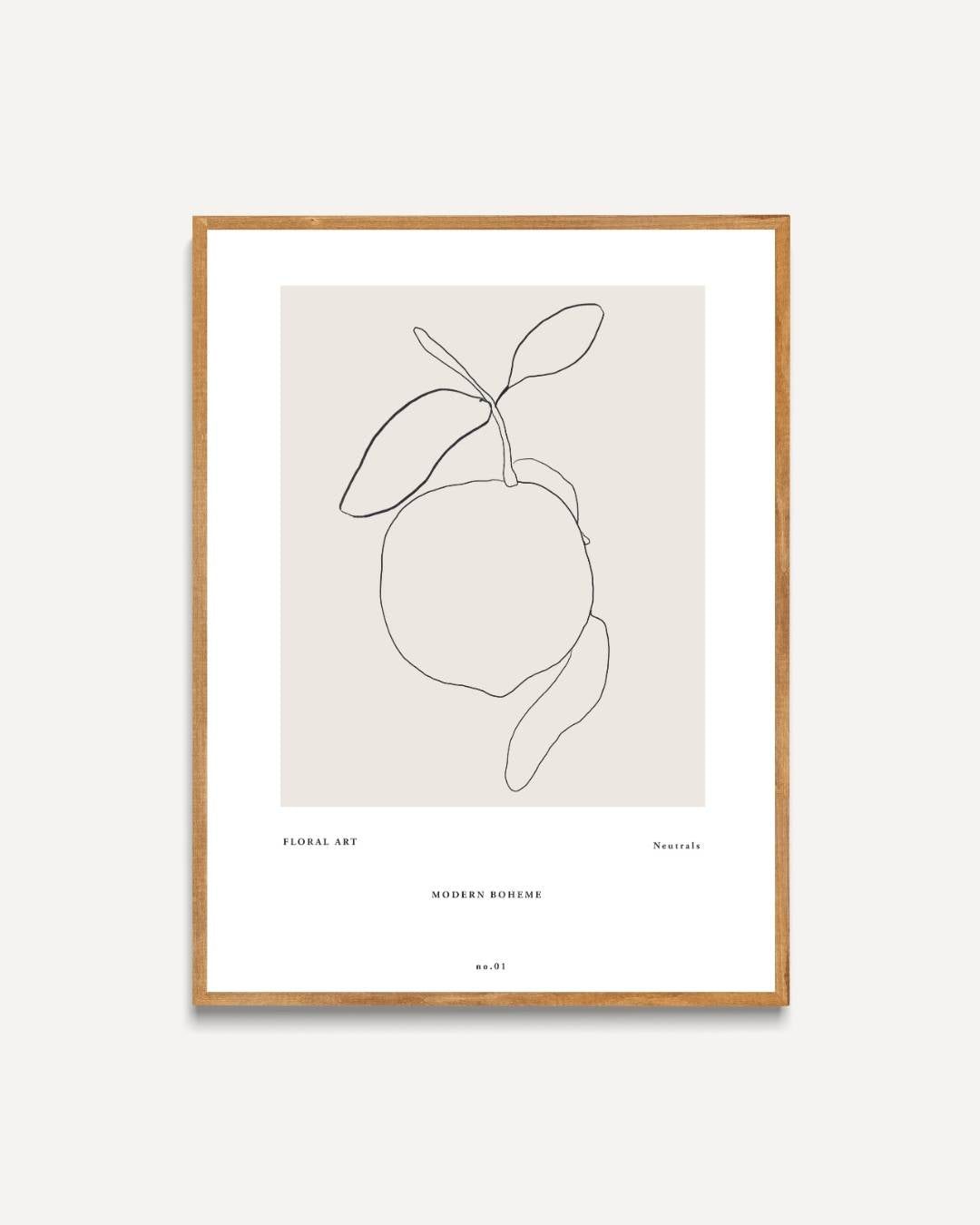 Citrus lijntekening Poster – portret poster als wanddecoratie