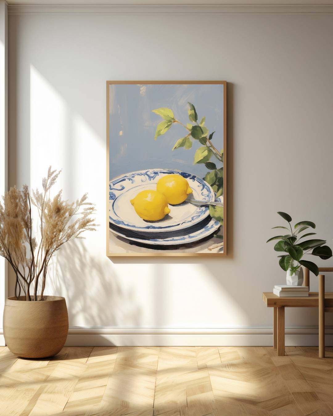 Citroenen op bord Poster – staande poster voor modern interieur