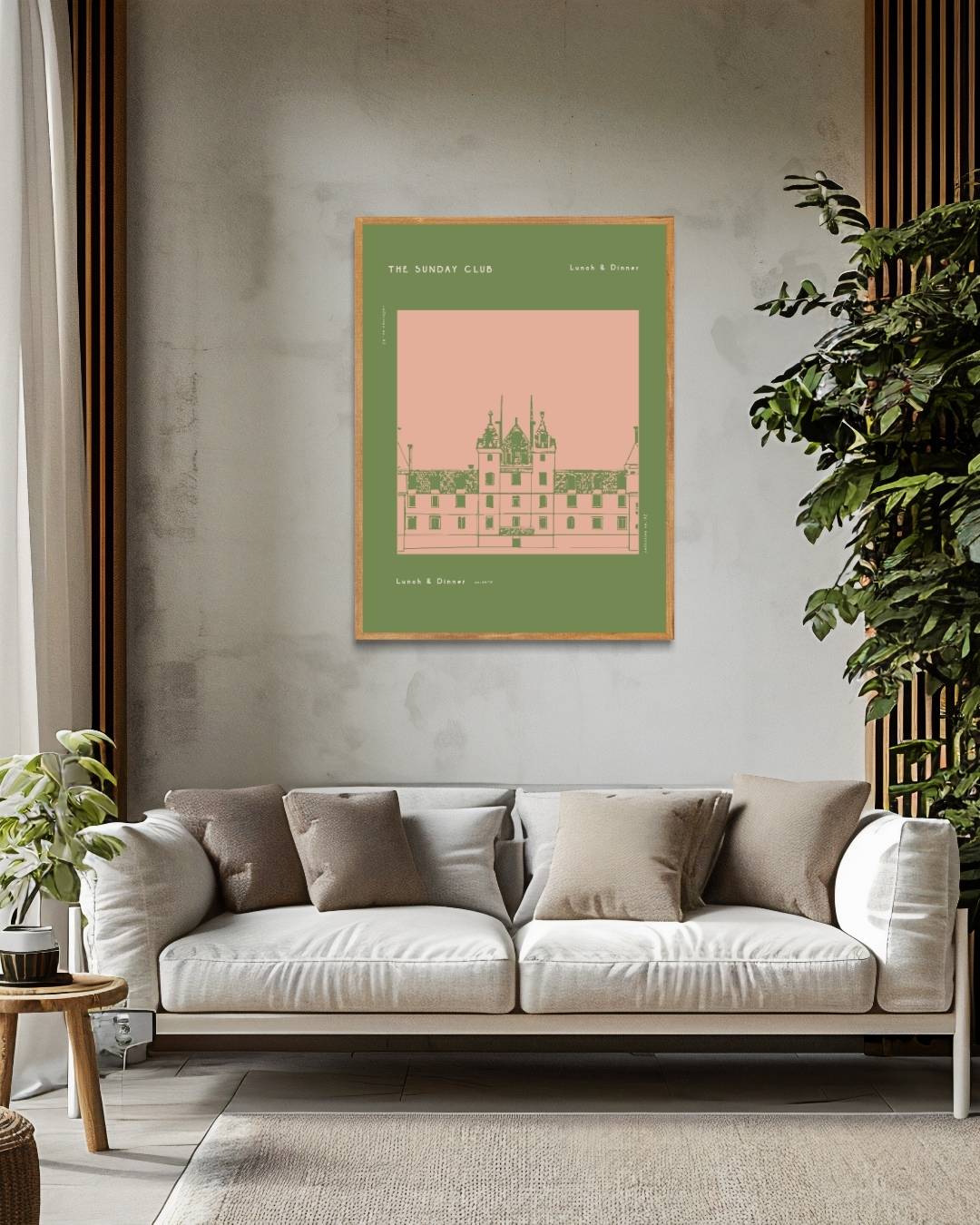 The Sunday Club klassiek paleis Poster – staande poster voor modern interieur