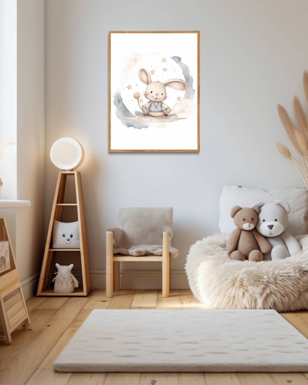 Dromerig konijntje Poster – staande poster voor modern interieur