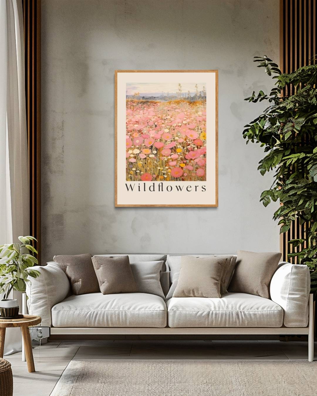 Wildflowers bloemenveld Poster – staande poster voor modern interieur