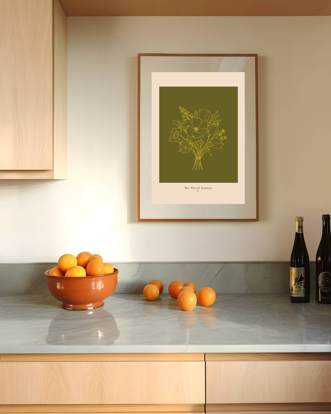 Groene bloemenstudie Poster – staande poster voor modern interieur