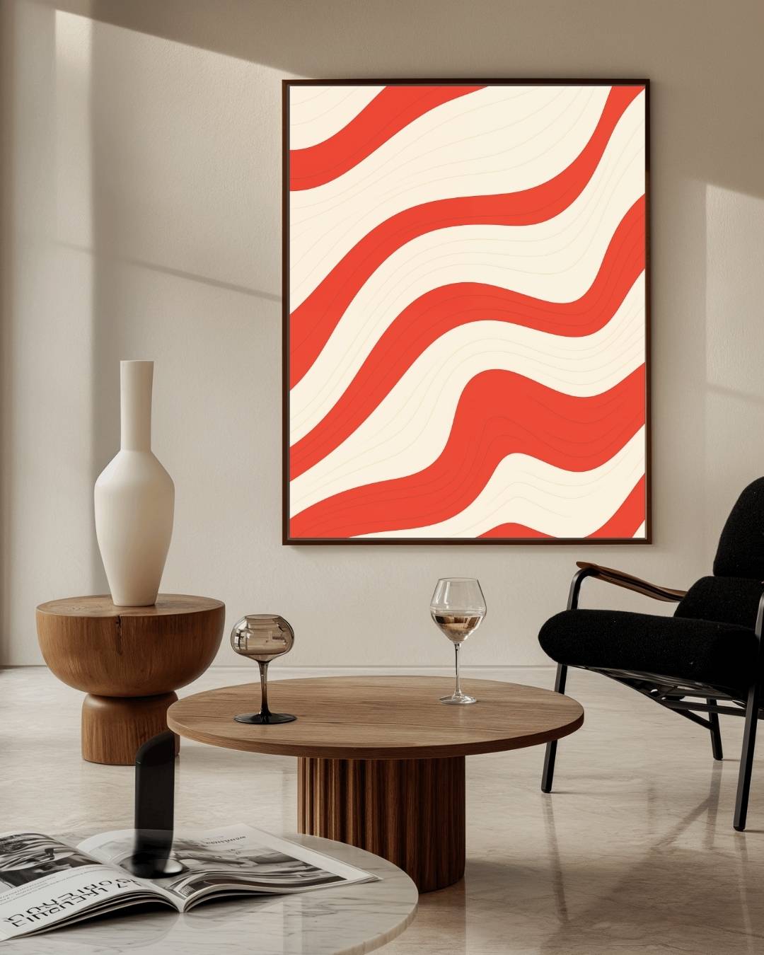 Retro golven patroon Poster – staande poster voor modern interieur