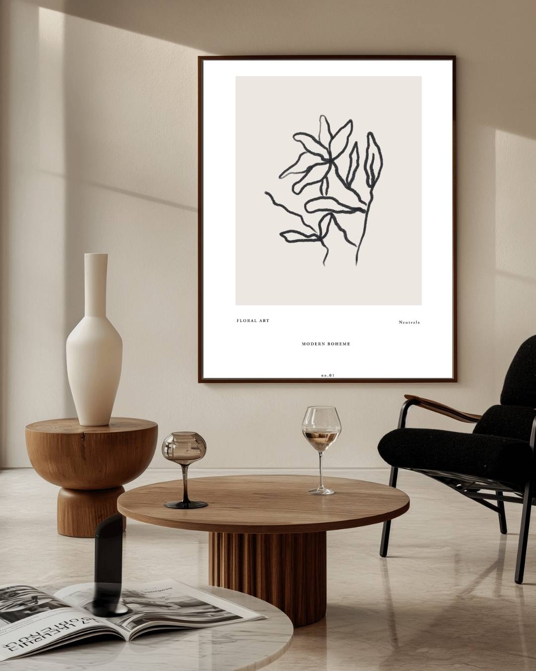 Bloeiende elegantie Poster – staande poster voor modern interieur