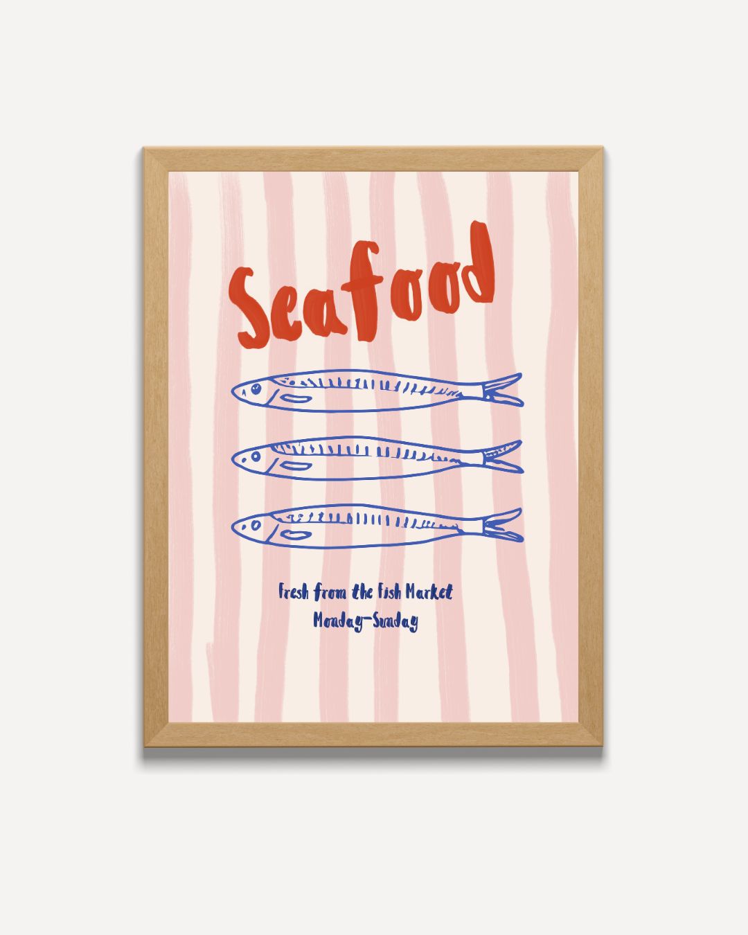 Seafood Markt Poster – portret poster als wanddecoratie