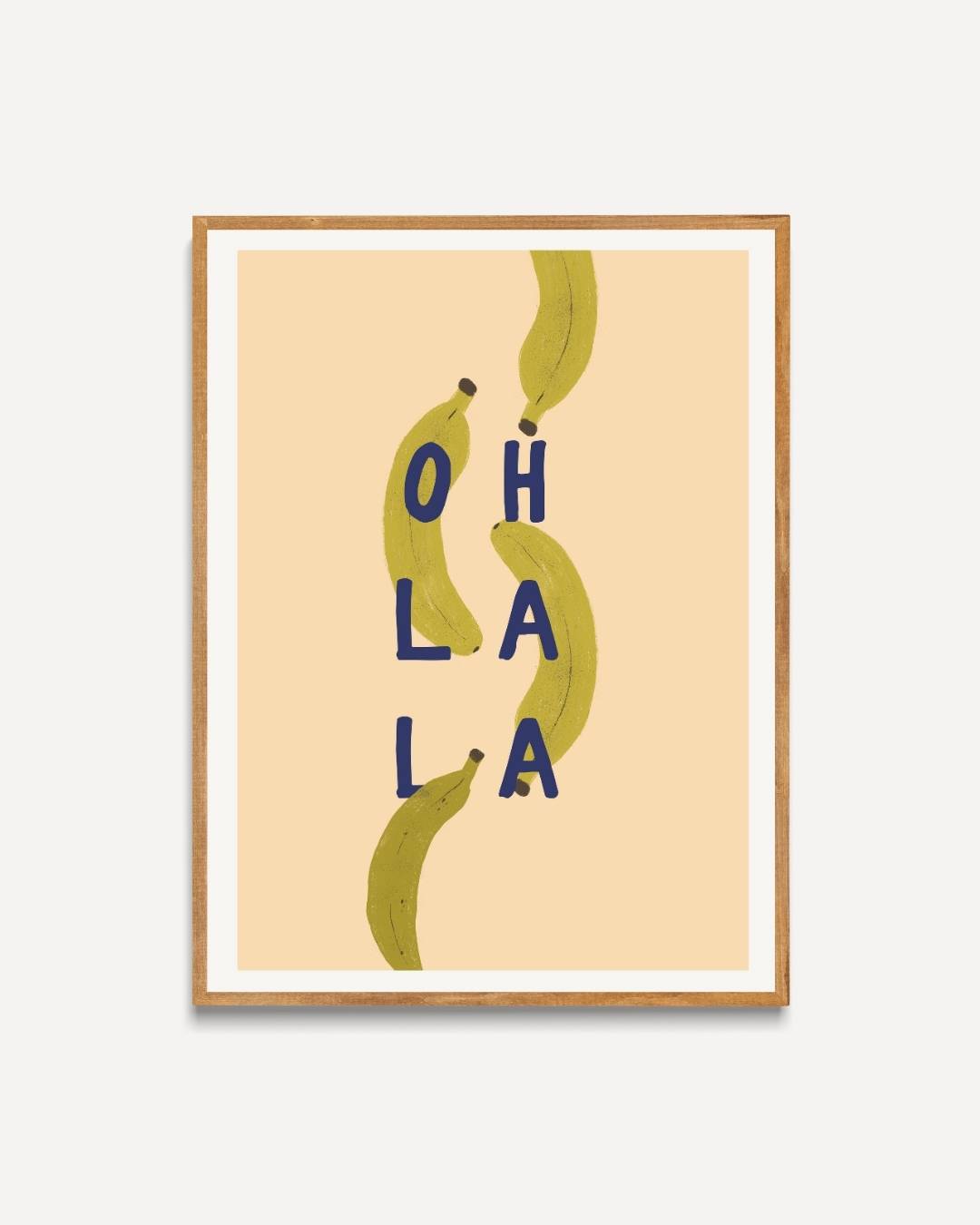 Oh La La Bananen Poster – portret poster als wanddecoratie