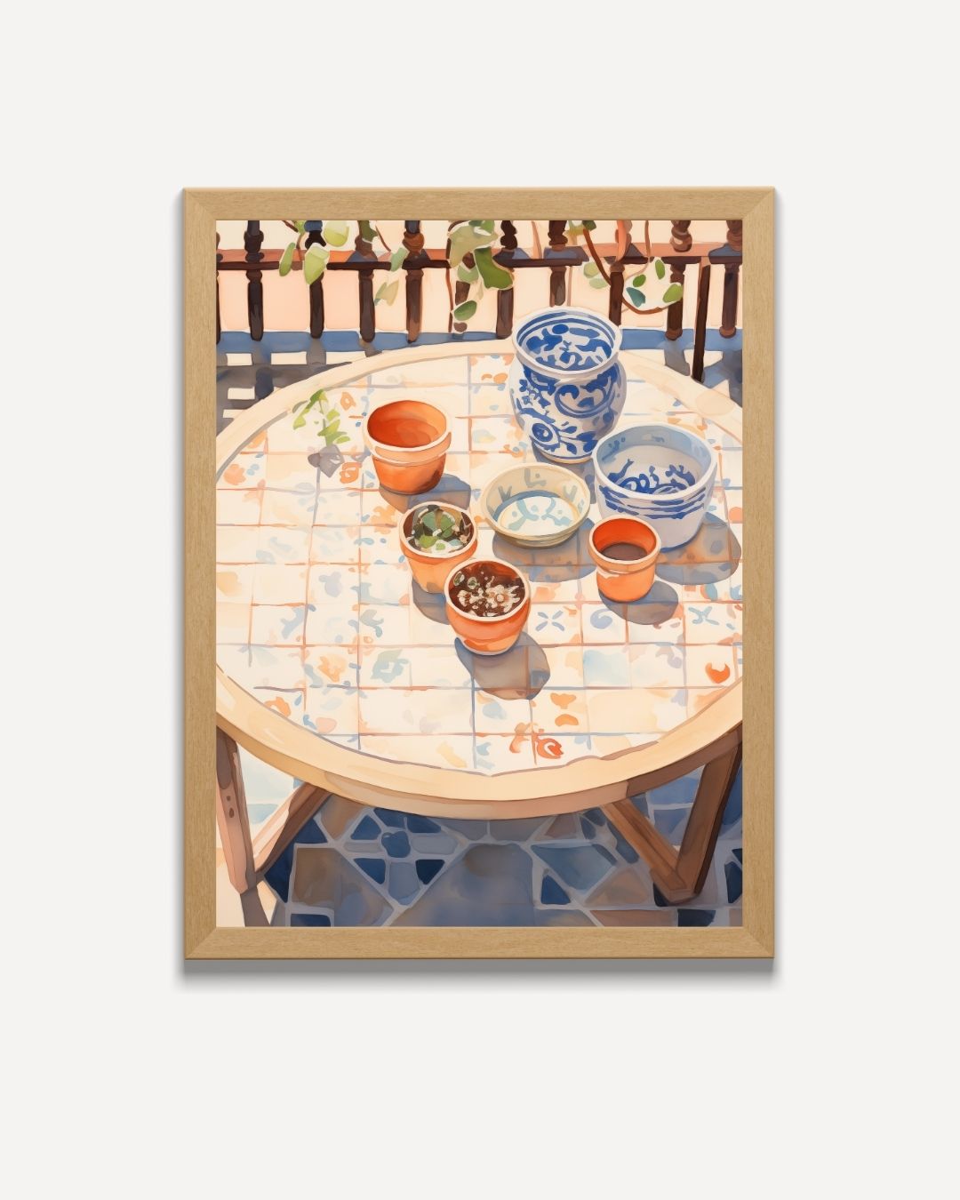 Terracotta Terras – portret poster als wanddecoratie