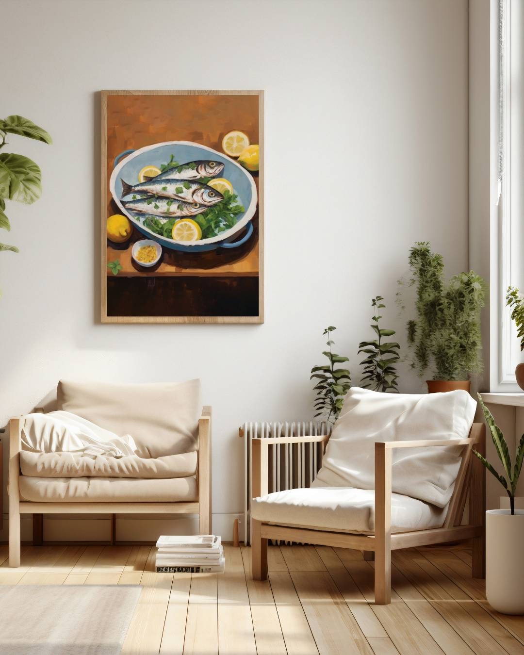 Vis en citroenen Poster – staande poster voor modern interieur