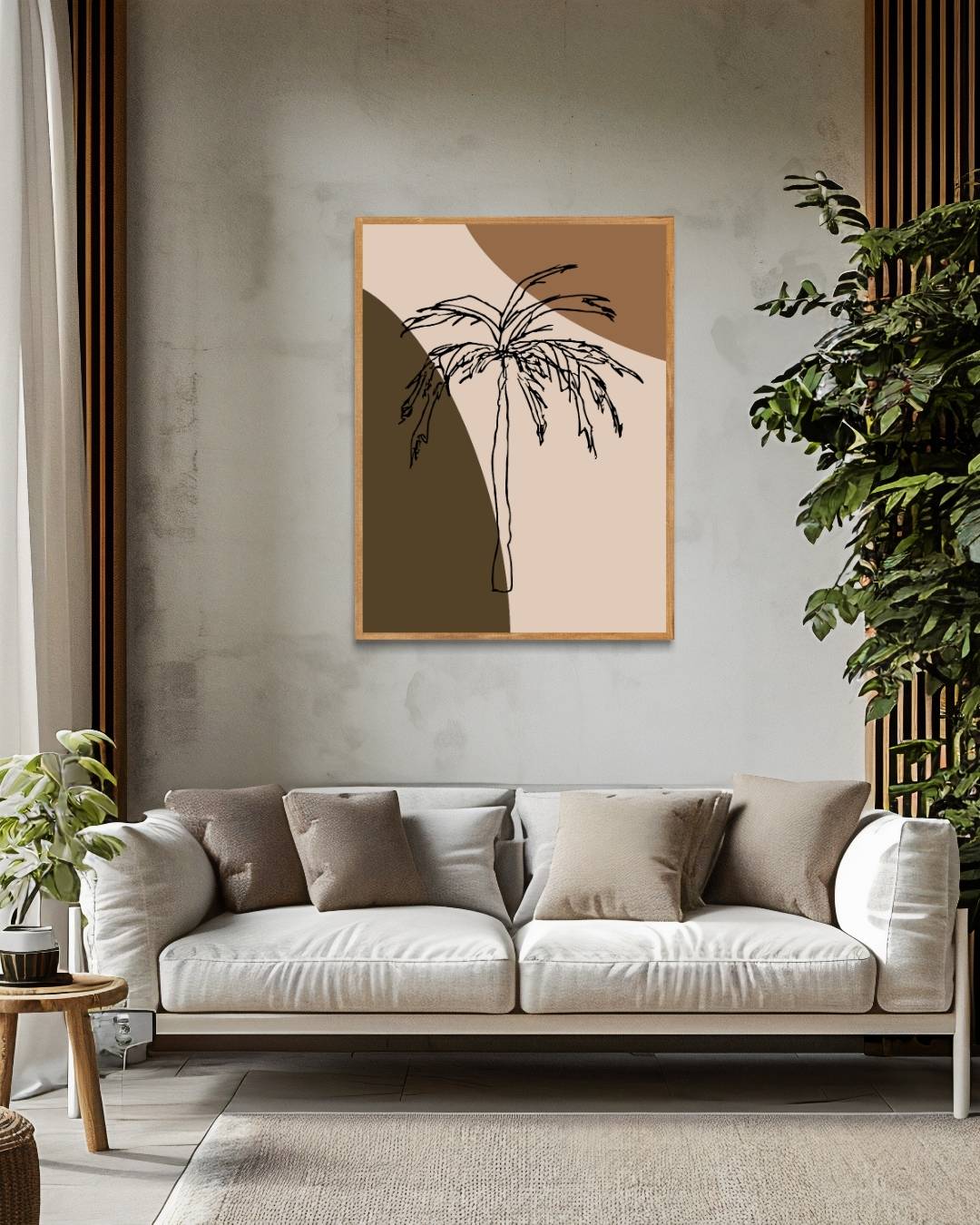 Minimalistische palmboom poster – staande poster voor modern interieur