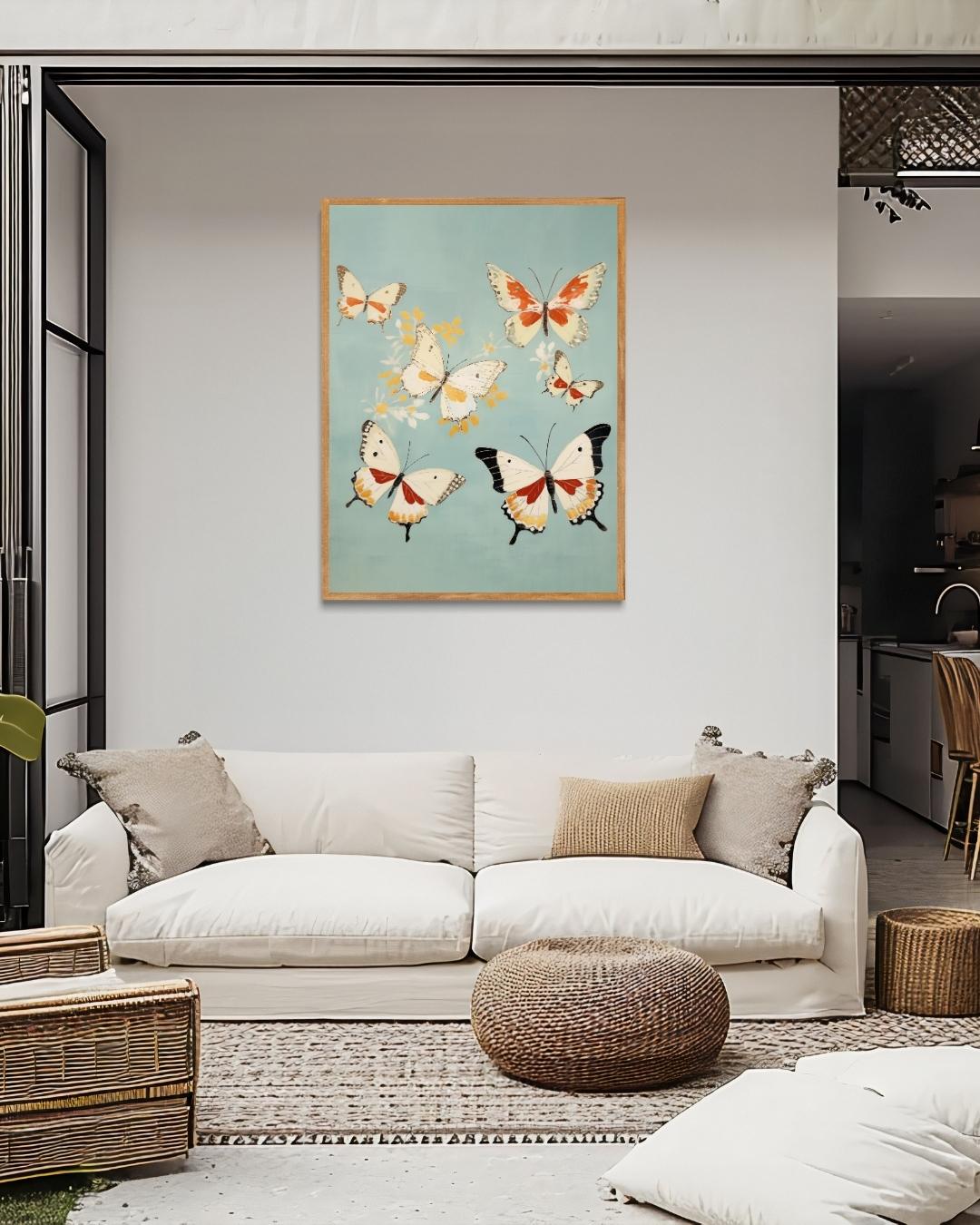 Vlinders in de Lucht Poster – staande poster voor modern interieur
