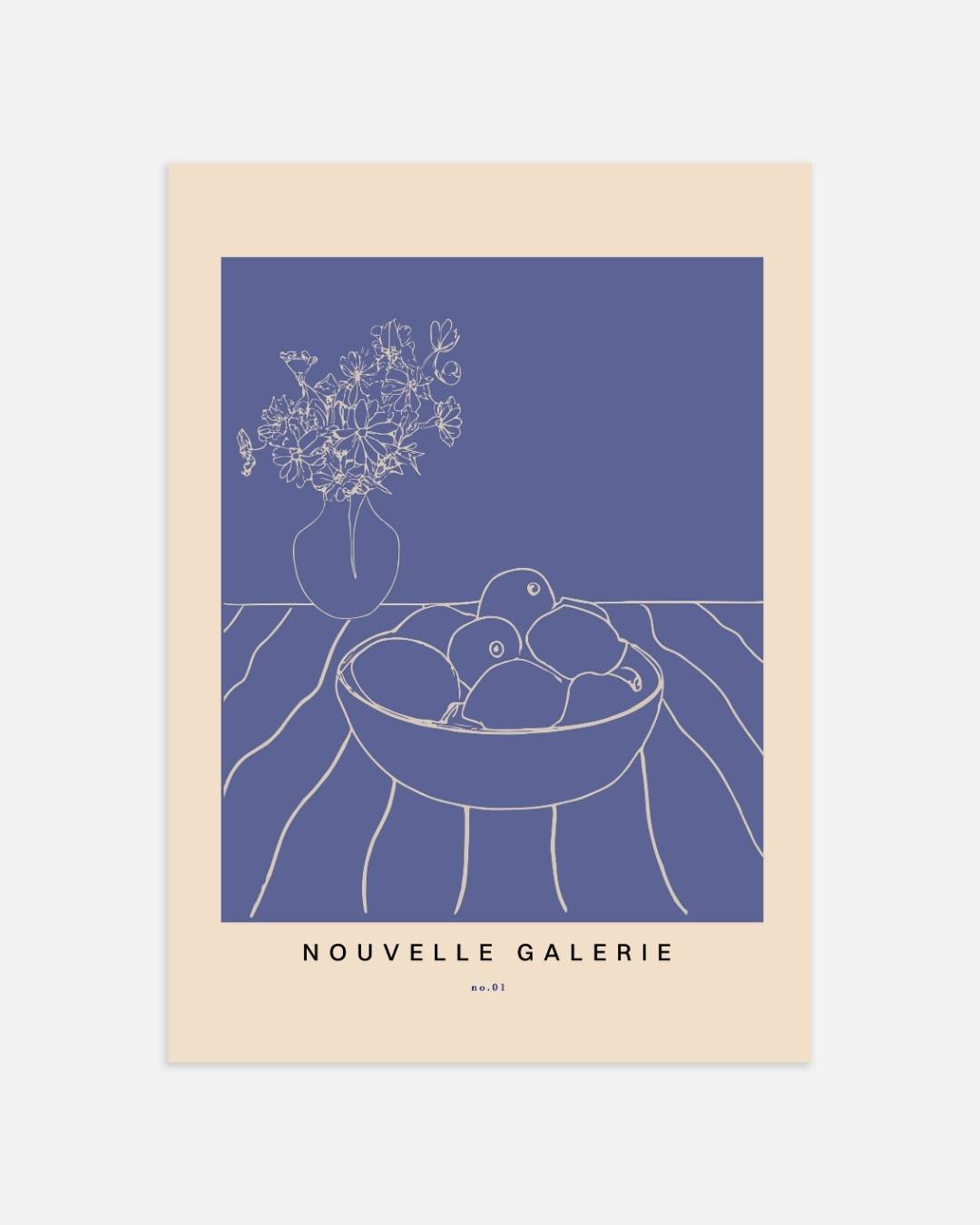 Stilleven met fruit en bloemen Poster – portret wanddecoratie van WallArtistic