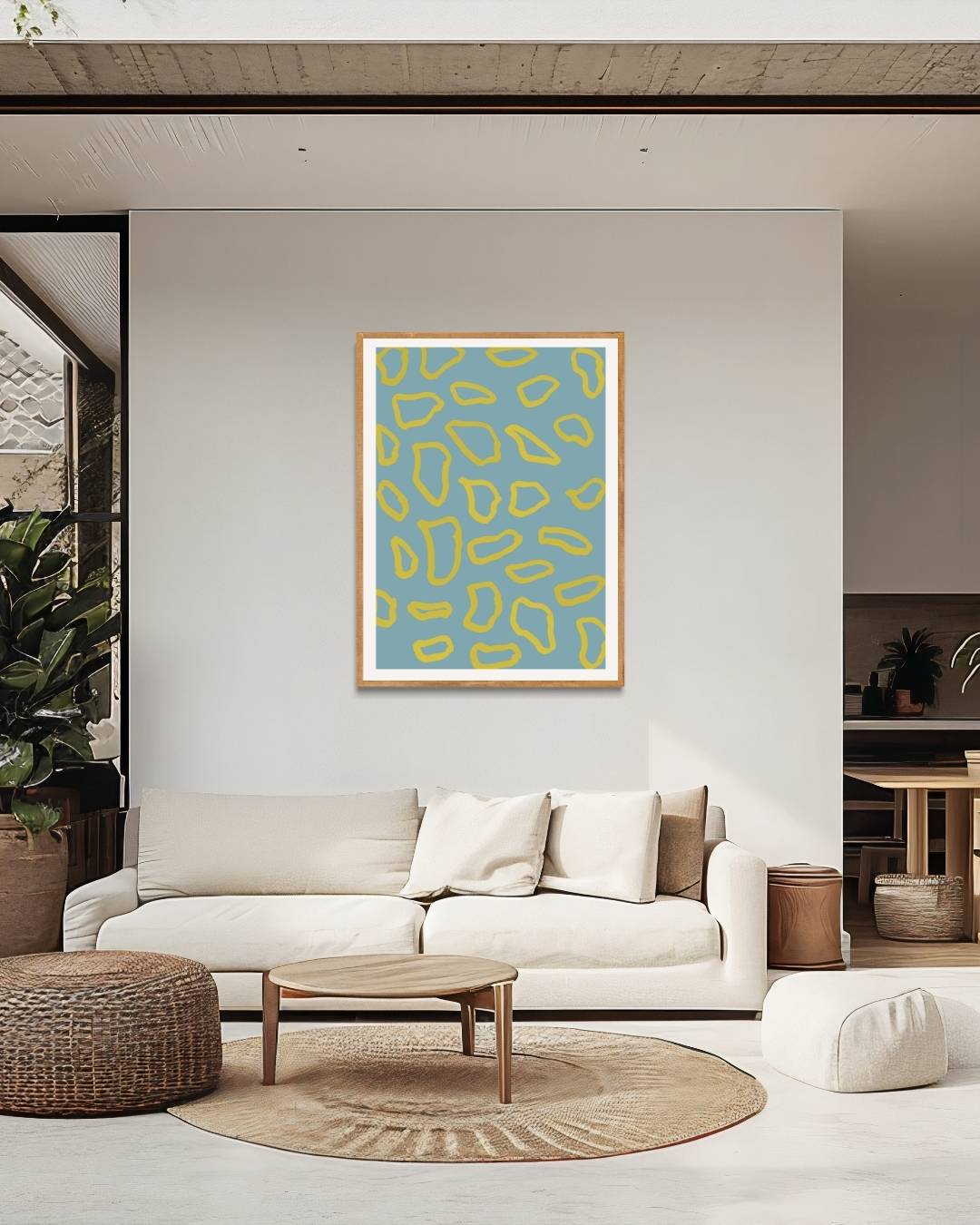 Abstract patroon blauw Poster – staande poster voor modern interieur