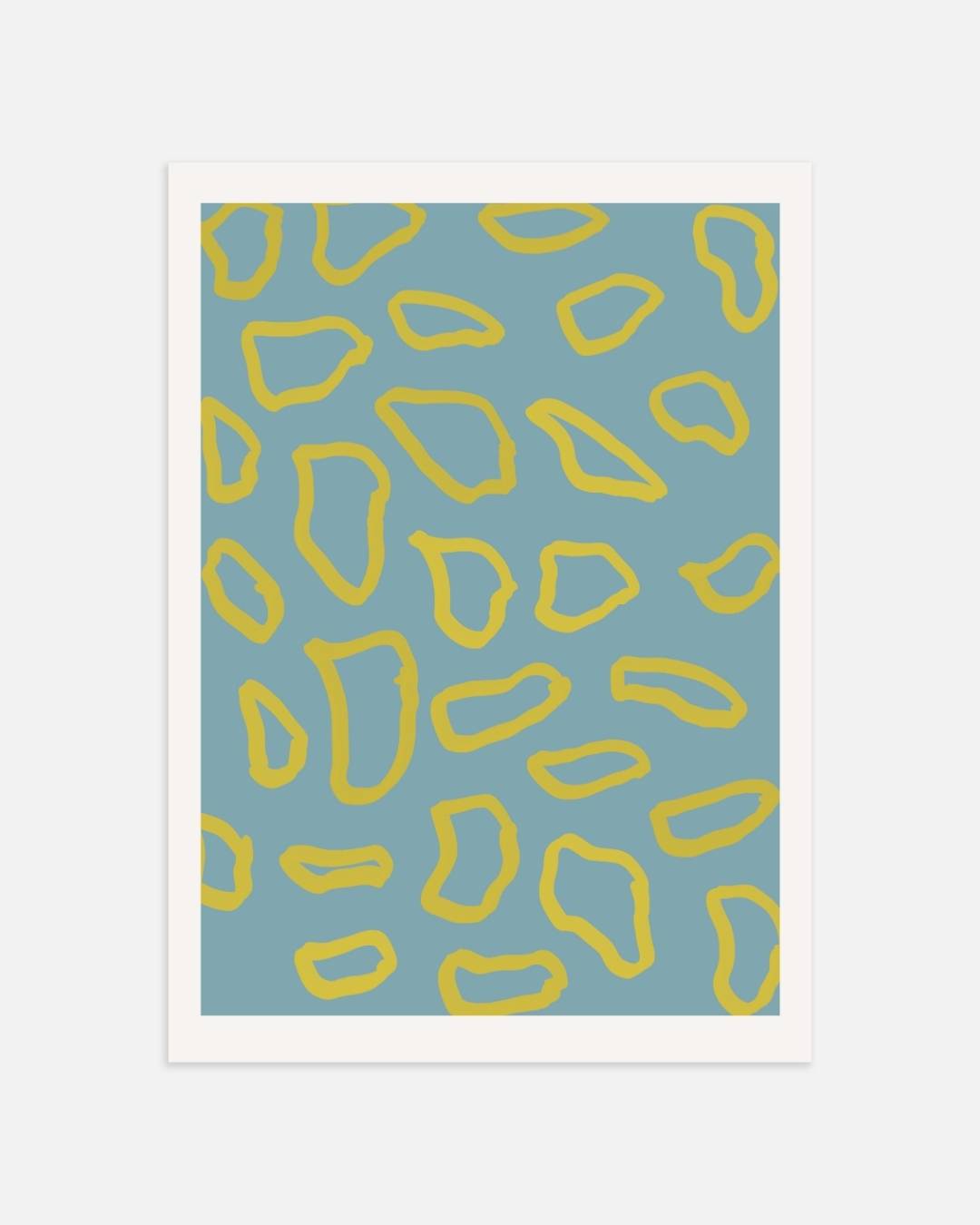Abstract patroon blauw Poster – portret wanddecoratie van WallArtistic