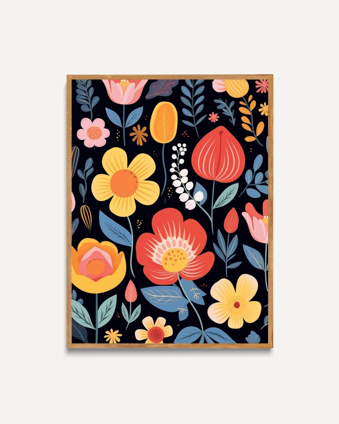 Vrolijke bloemenweelde Poster – portret poster als wanddecoratie
