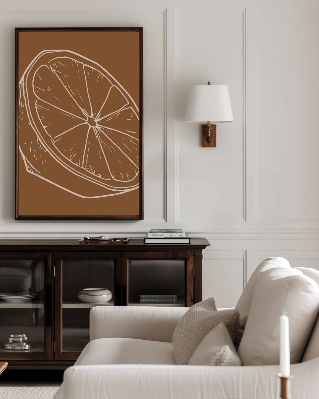 Orange slice Poster – staande poster voor modern interieur