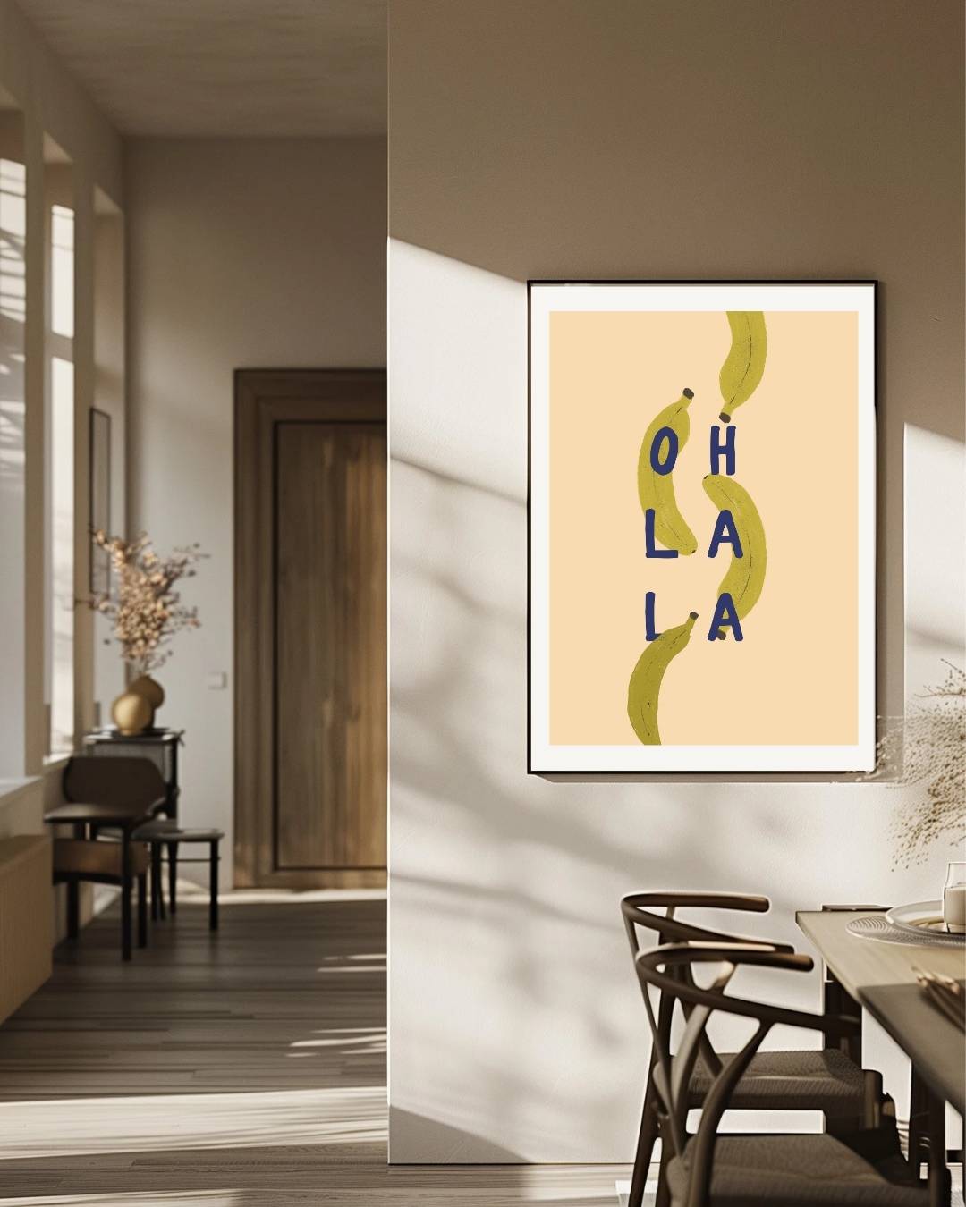 Oh La La Bananen Poster – staande poster voor modern interieur