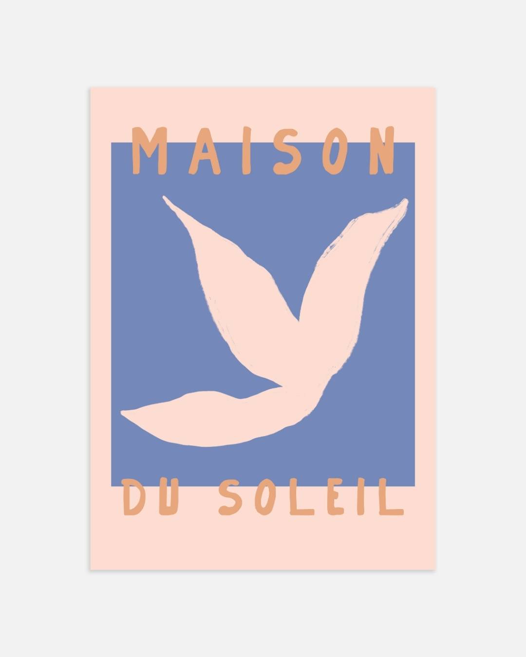 Maison du soleil licht blauw Poster – portret wanddecoratie van WallArtistic