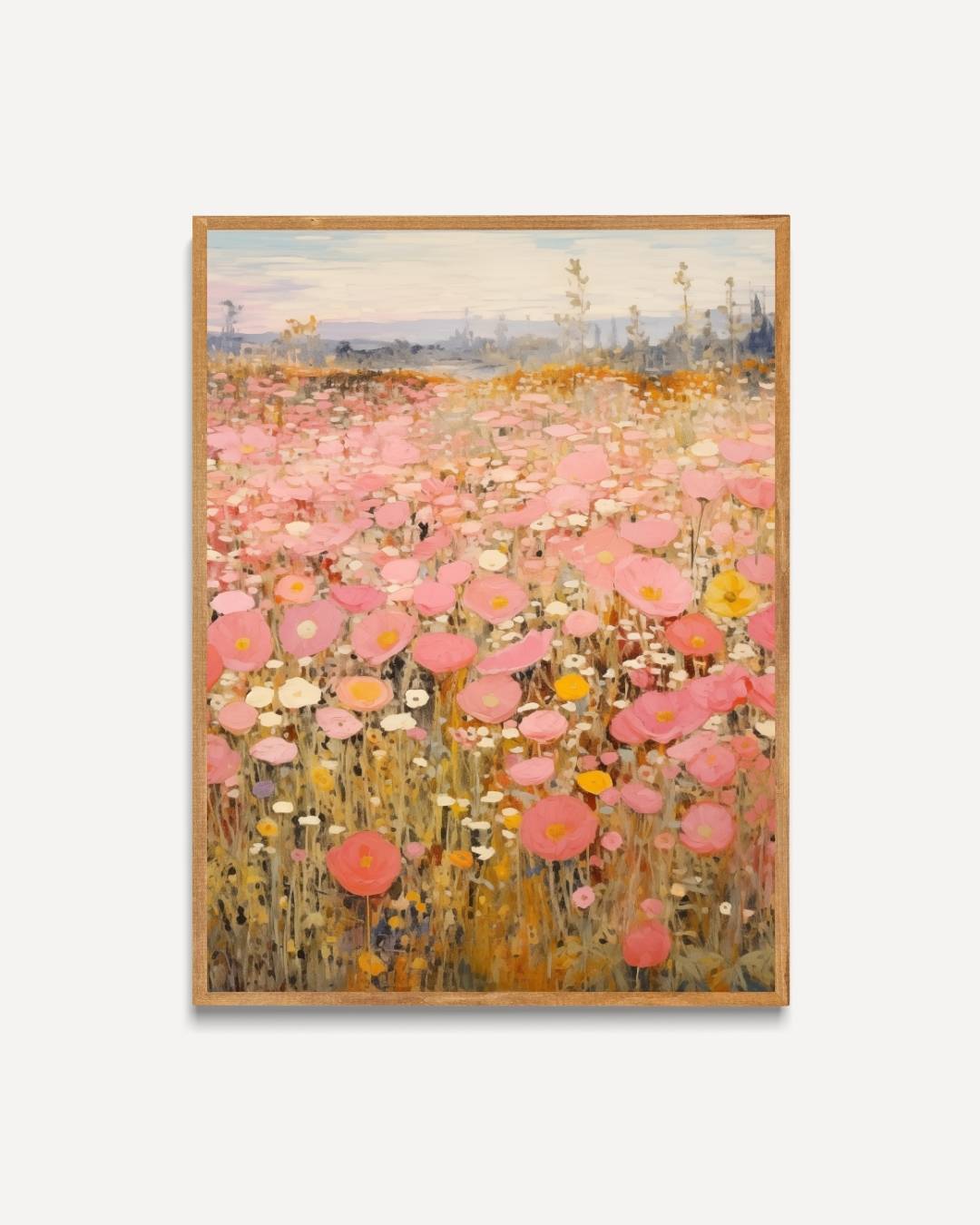 Bloemenveld in zachte tinten Poster – portret poster als wanddecoratie
