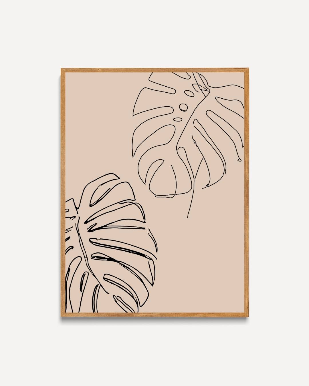 Monstera blad duo Poster – portret poster als wanddecoratie