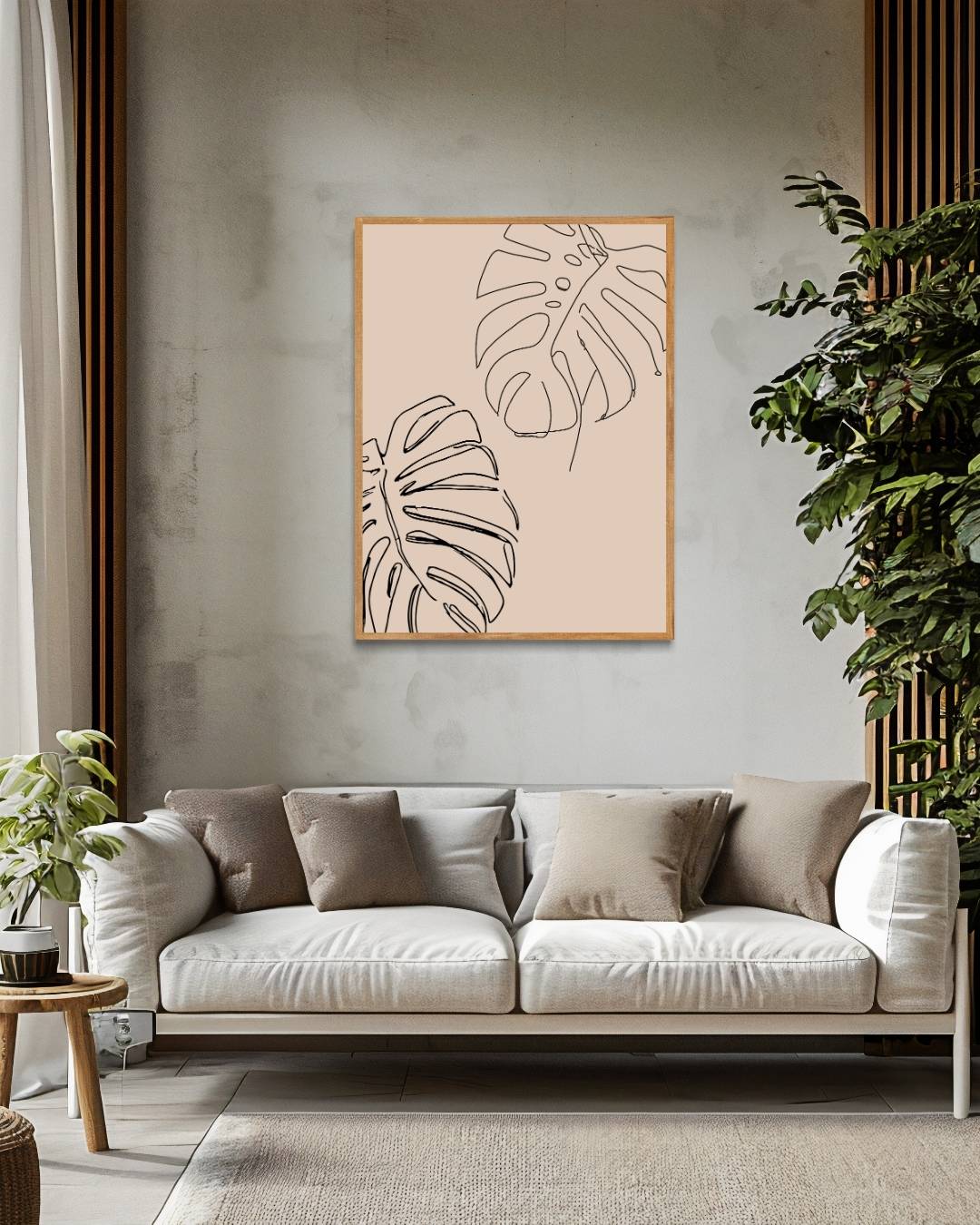 Monstera blad duo Poster – staande poster voor modern interieur
