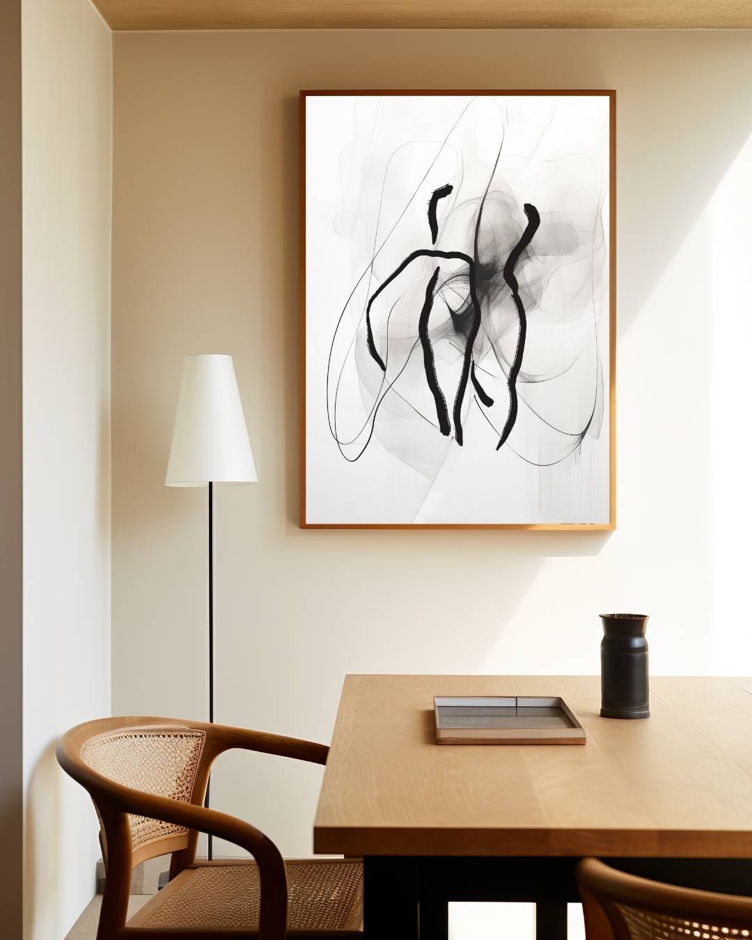 Subtiele takken met gouden accenten Poster – staande poster voor modern interieur