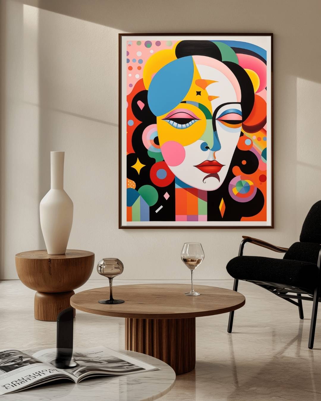 Kleurrijk abstract portret Poster – staande poster voor modern interieur