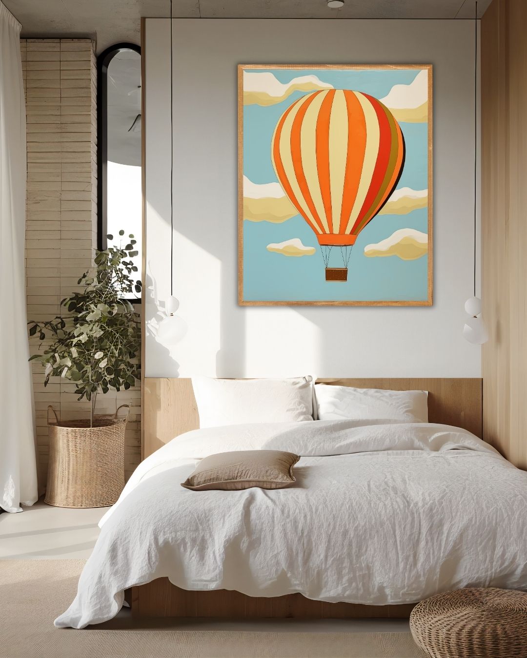 Luchtballon in de Wolken – staande poster voor modern interieur