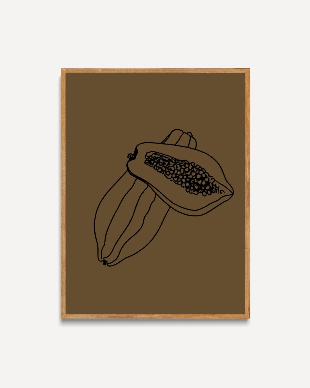 Papaya sketch Poster – portret poster als wanddecoratie