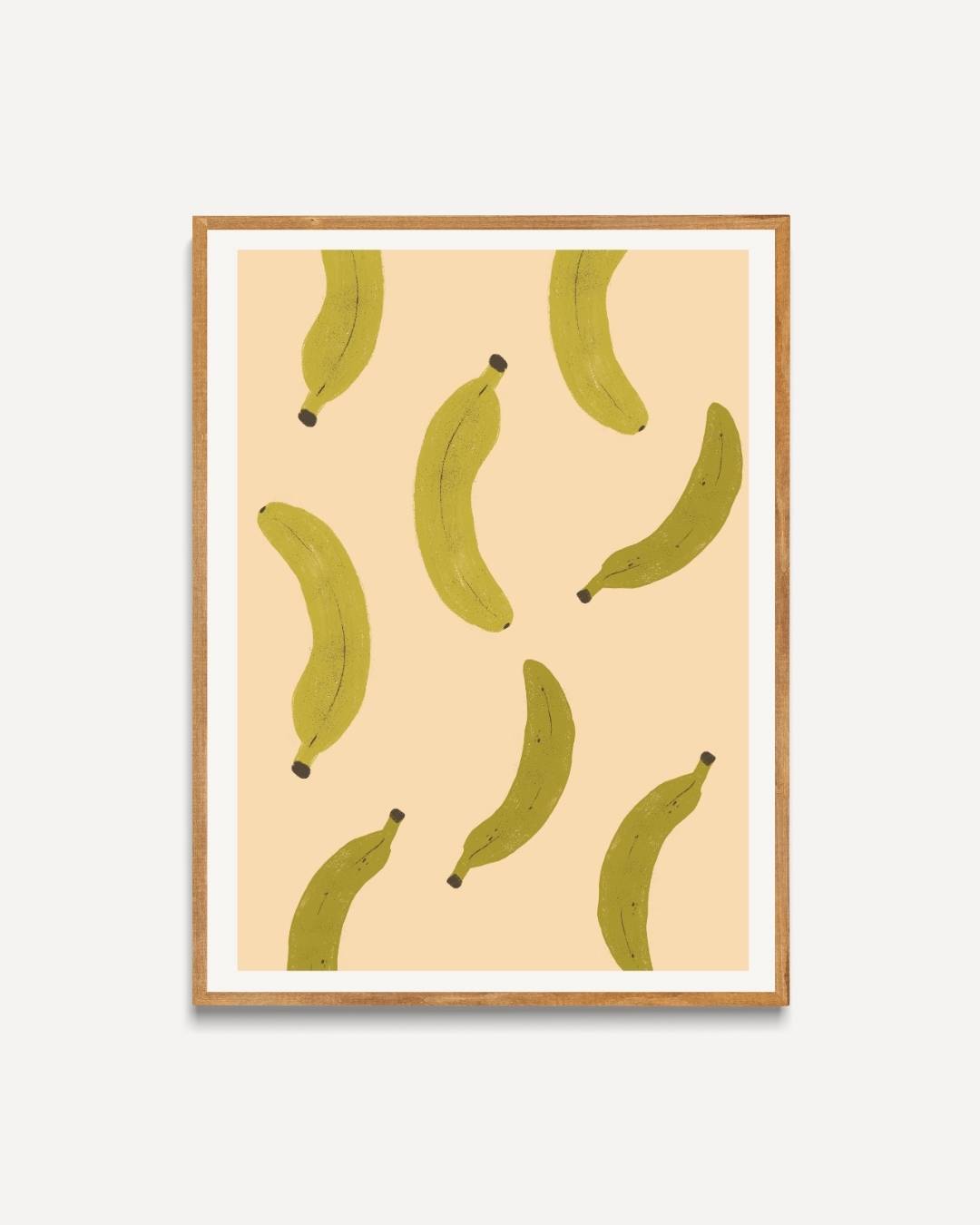 Speelse bananenherhaling Poster – portret poster als wanddecoratie