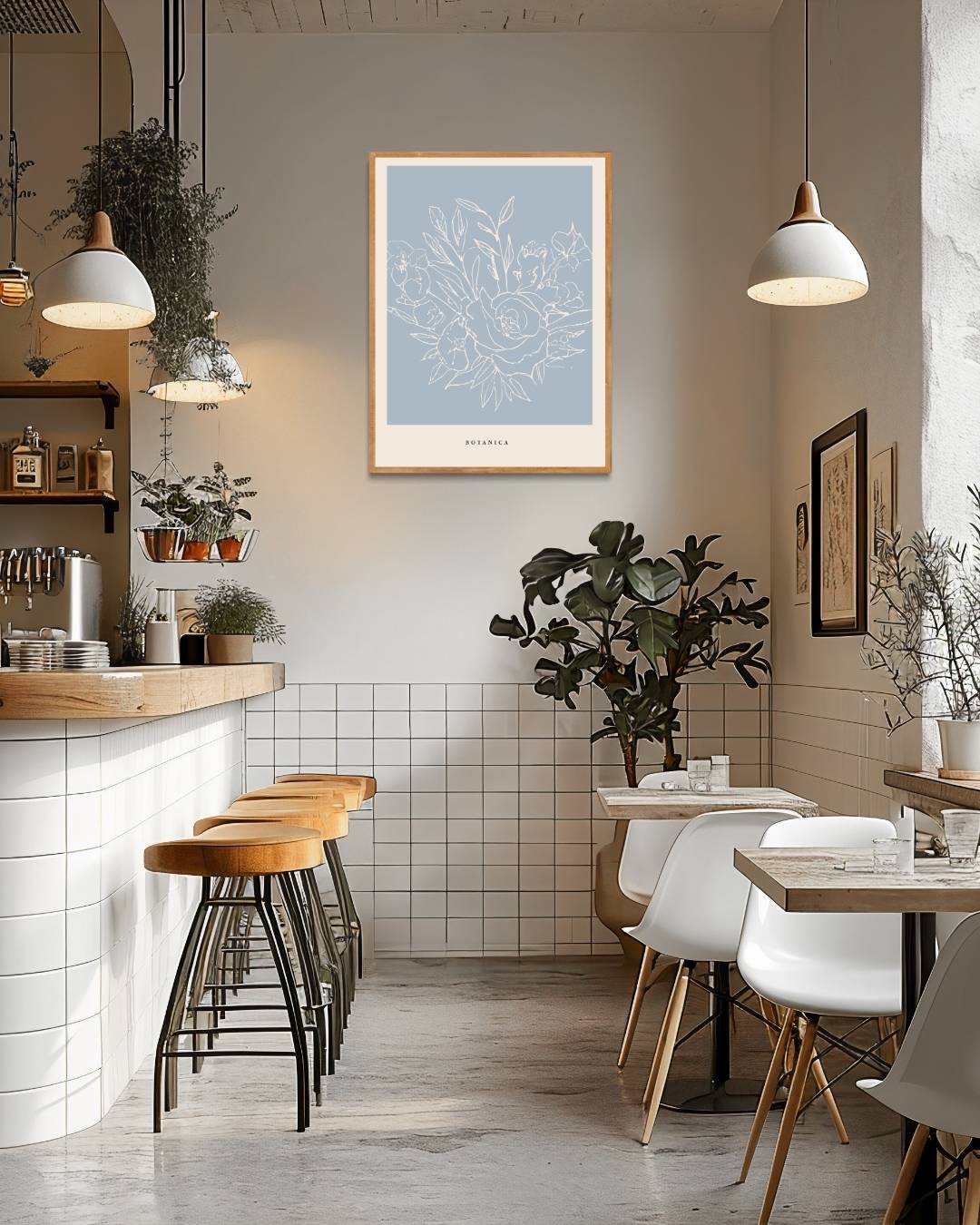 Botanische lijntekening Poster Kunstwerk – staande poster voor modern interieur