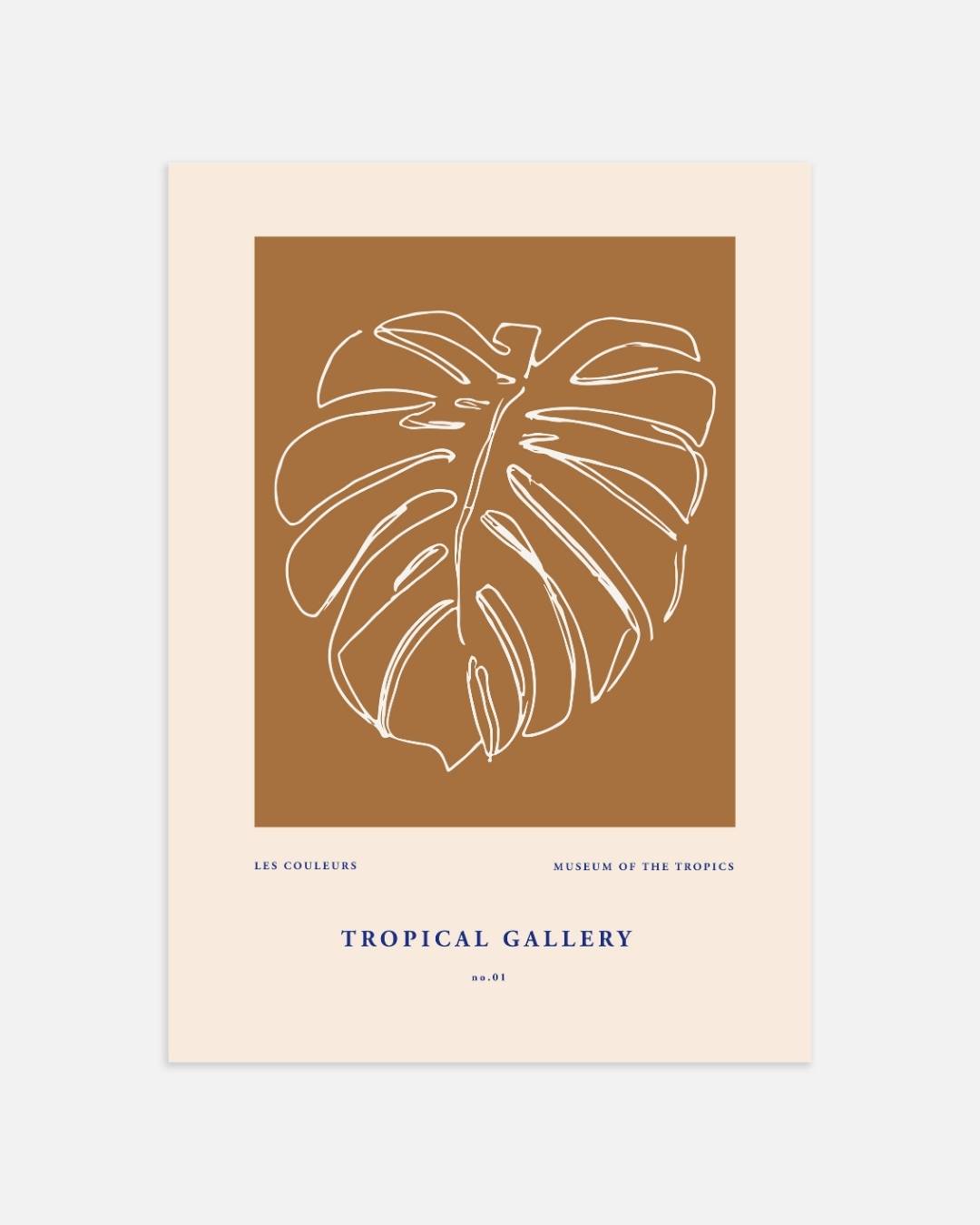 Minimalistisch monstera blad Poster – portret wanddecoratie van WallArtistic