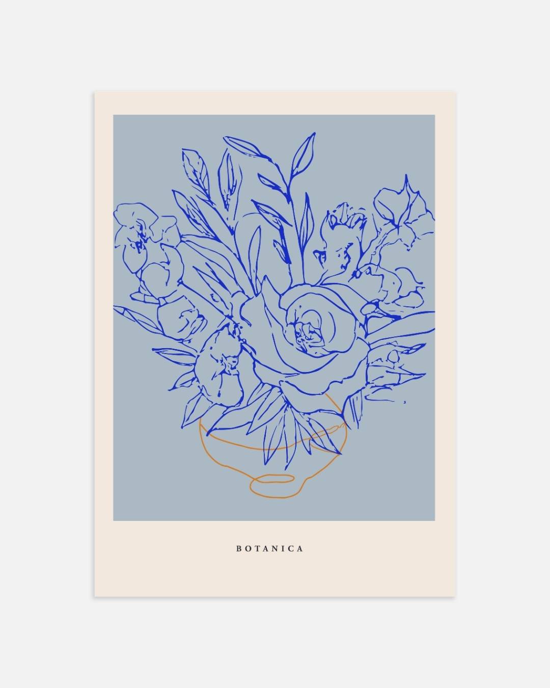 Bloemen illustratie Poster Kunstwerk – portret wanddecoratie van WallArtistic