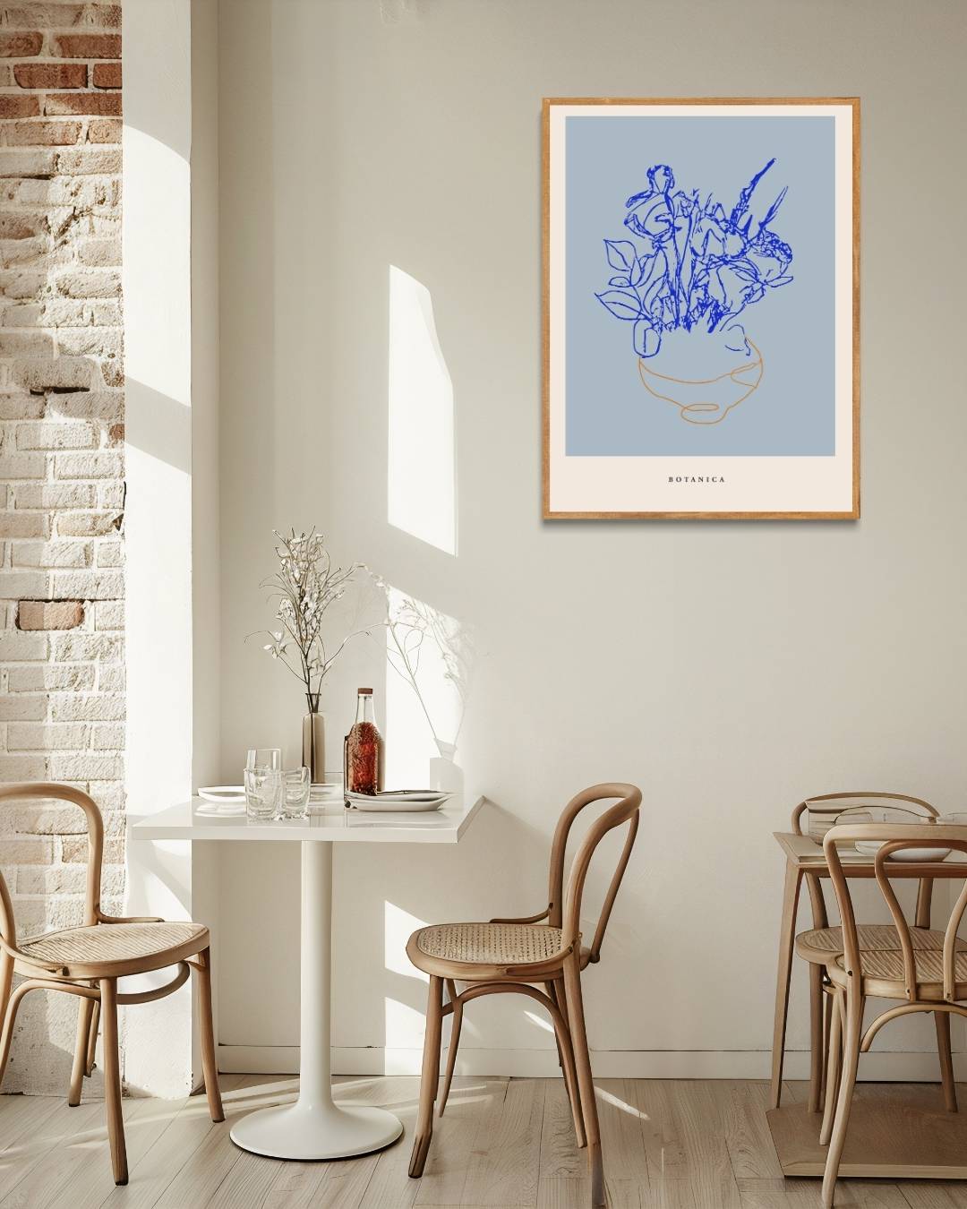 Minimalistische bloemen Poster Kunstwerk – staande poster voor modern interieur