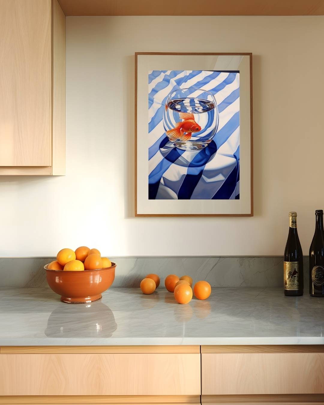 Goudvis in kom Poster – staande poster voor modern interieur