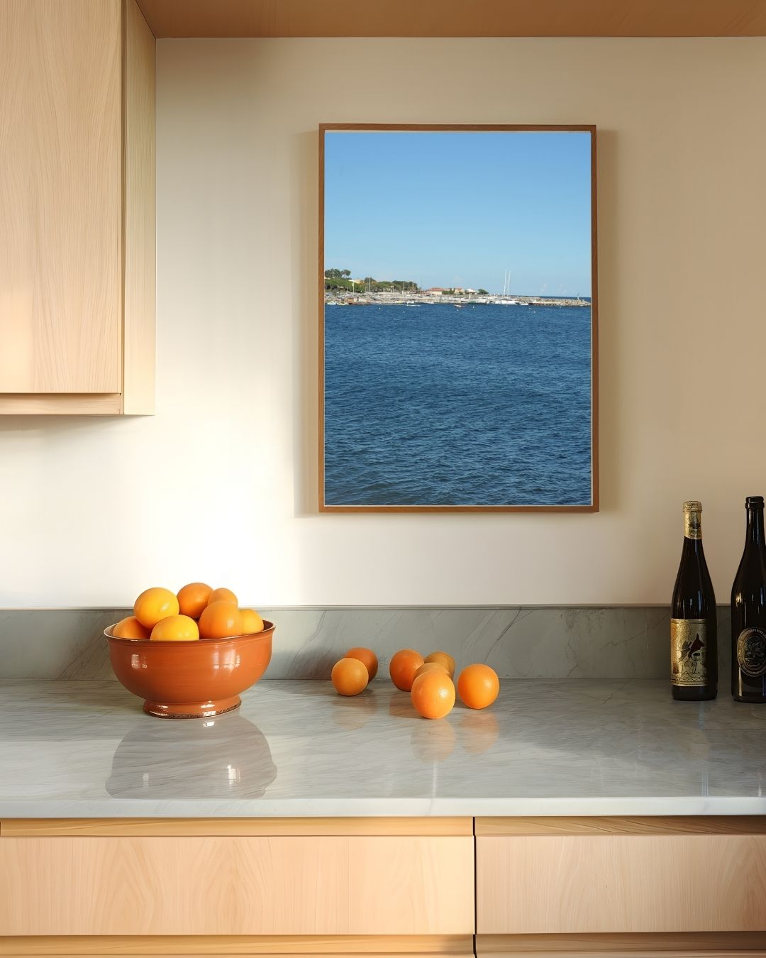 Blauwe kust Poster – staande poster voor modern interieur