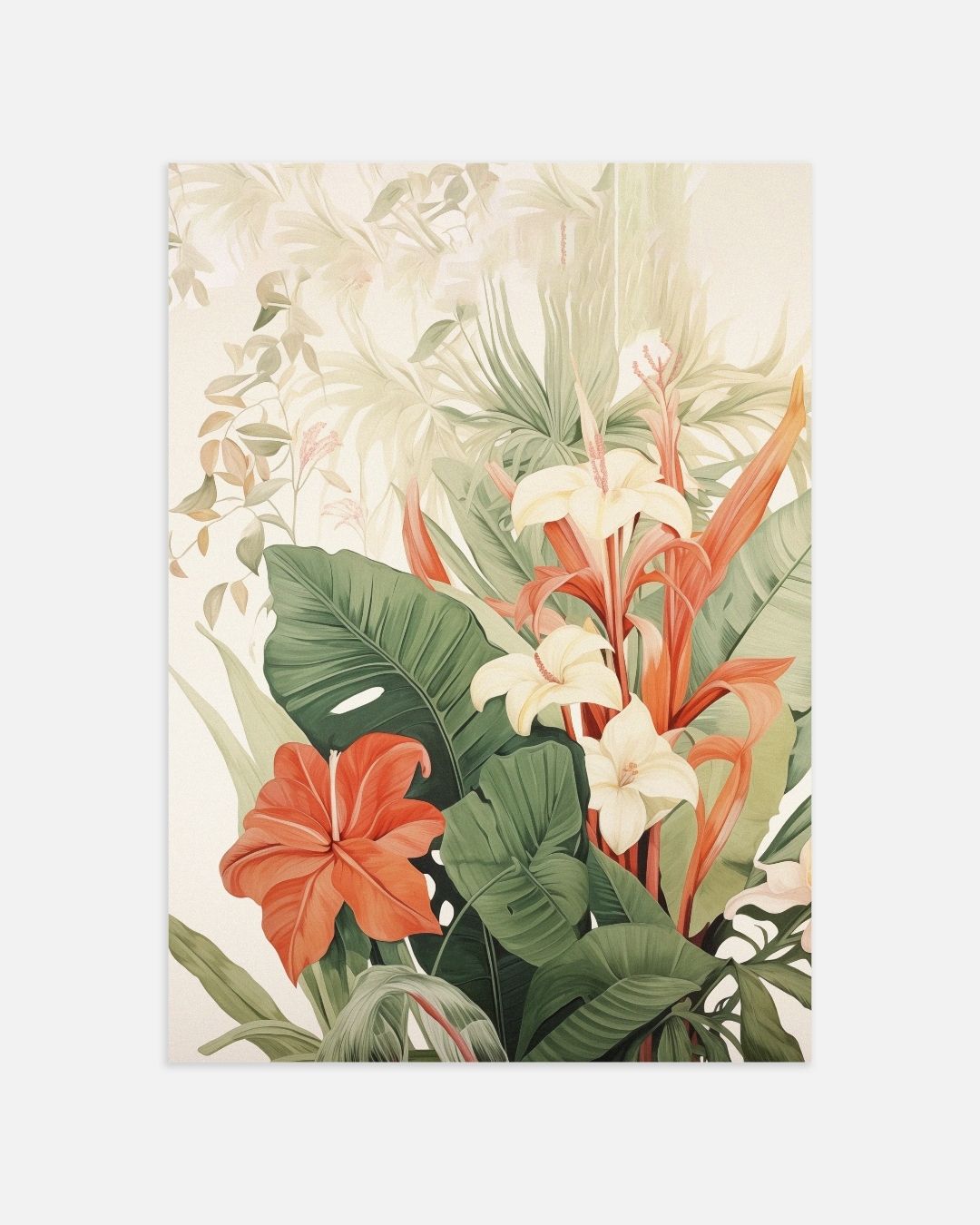 Tropische Bloemenpracht Poster – portret wanddecoratie van WallArtistic
