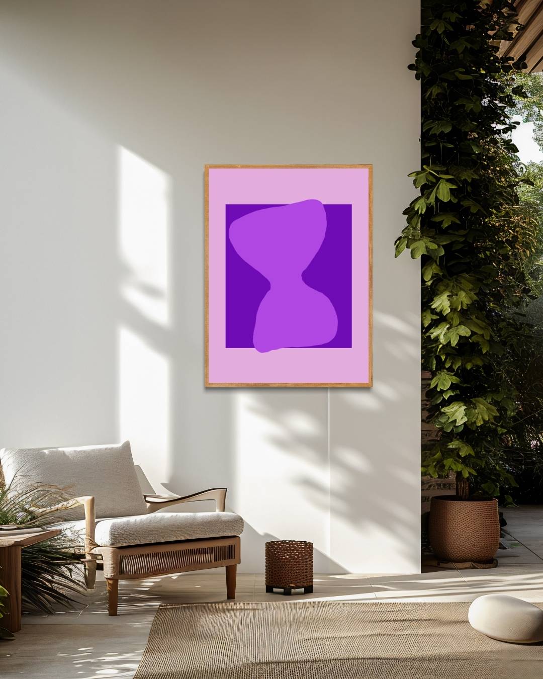 Abstract violet hourglass Poster – staande poster voor modern interieur
