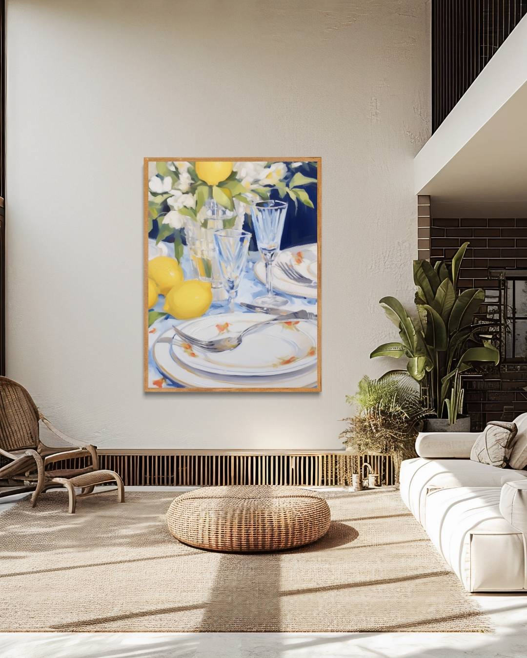 Citroenen en glaswerk Poster – staande poster voor modern interieur