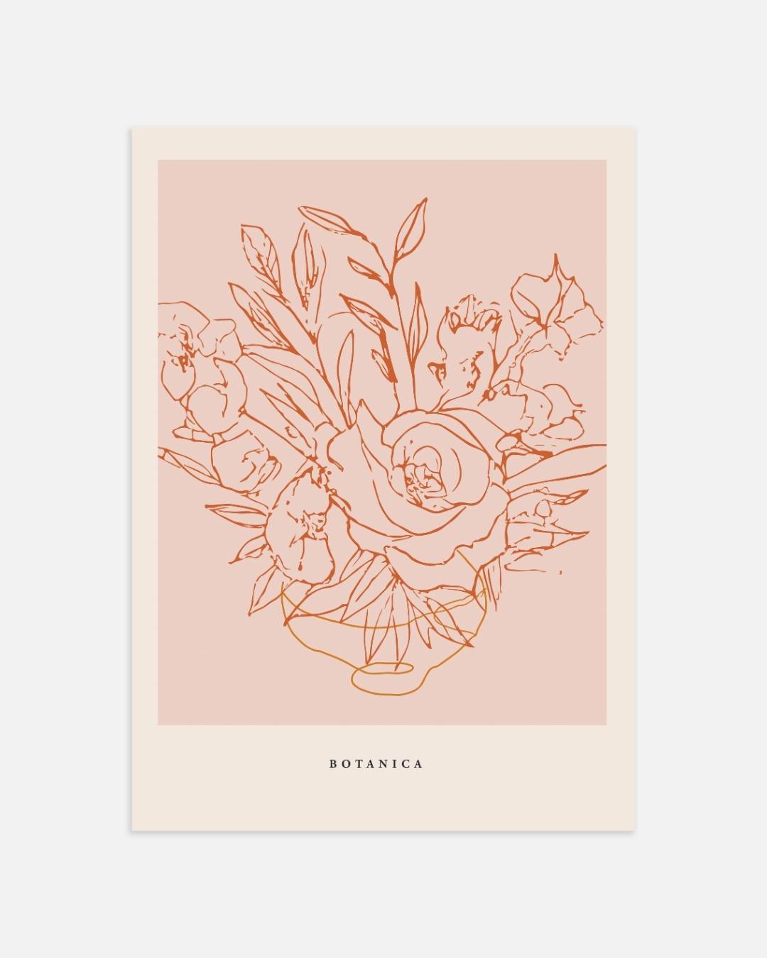 Subtiele bloemen schets Poster – portret wanddecoratie van WallArtistic
