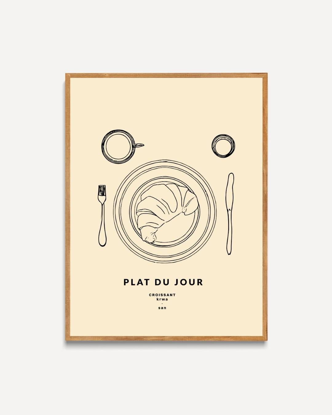 Plat du jour croissant Poster – portret poster als wanddecoratie