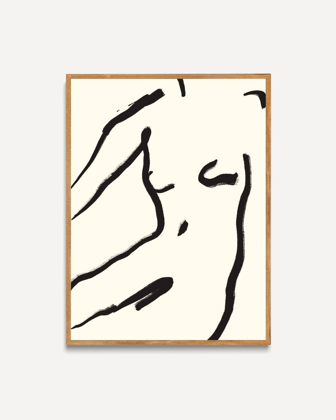 Abstracte zwarte lijnen Poster – portret poster als wanddecoratie