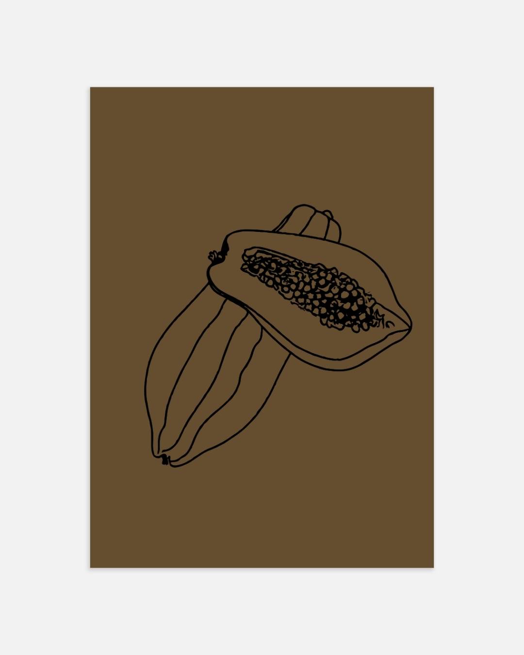 Papaya sketch Poster – portret wanddecoratie van WallArtistic