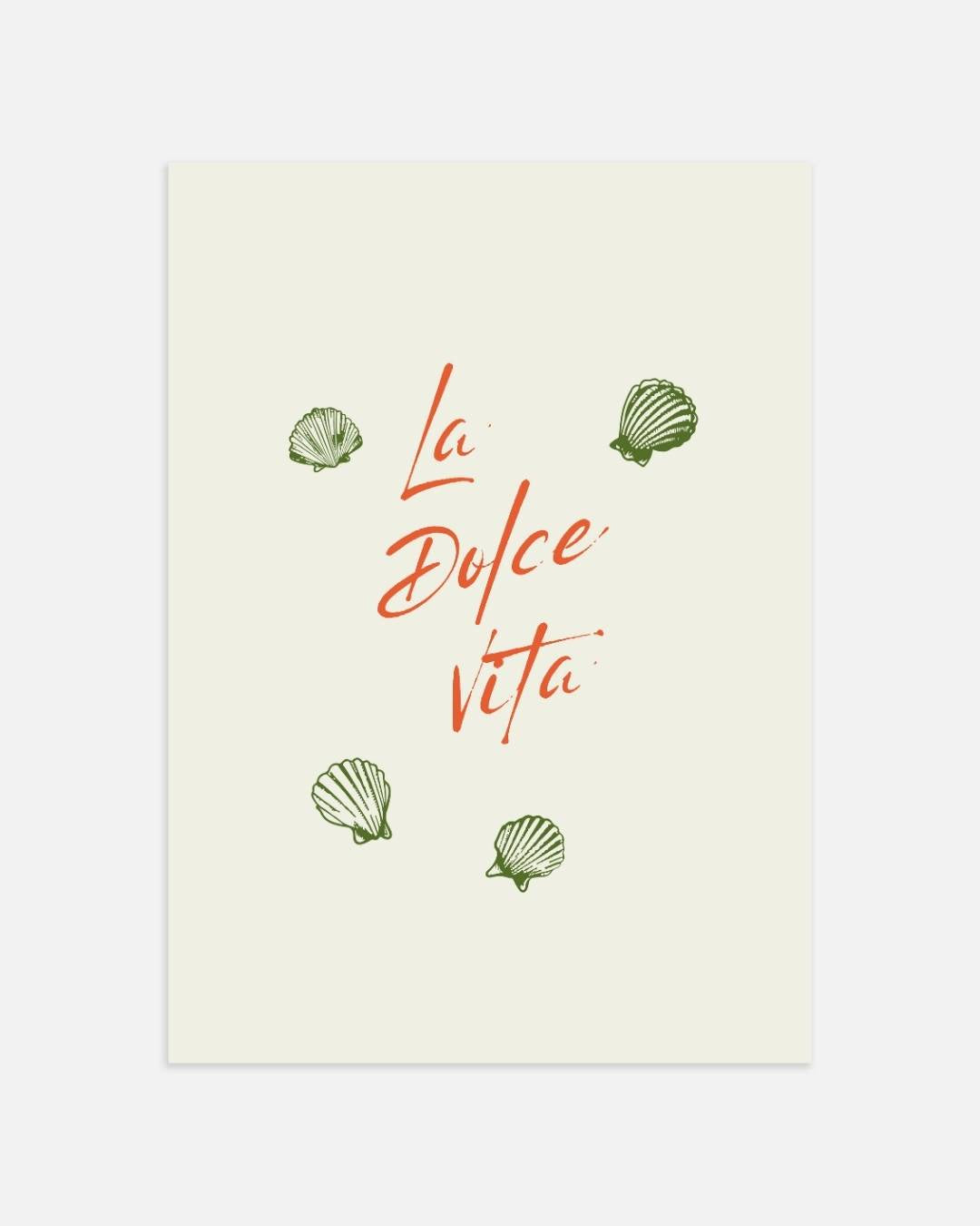 Schelpen La Dolce Vita Poster – portret wanddecoratie van WallArtistic