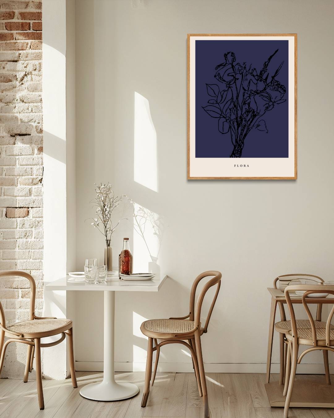 Bloemen silhouet Poster – staande poster voor modern interieur