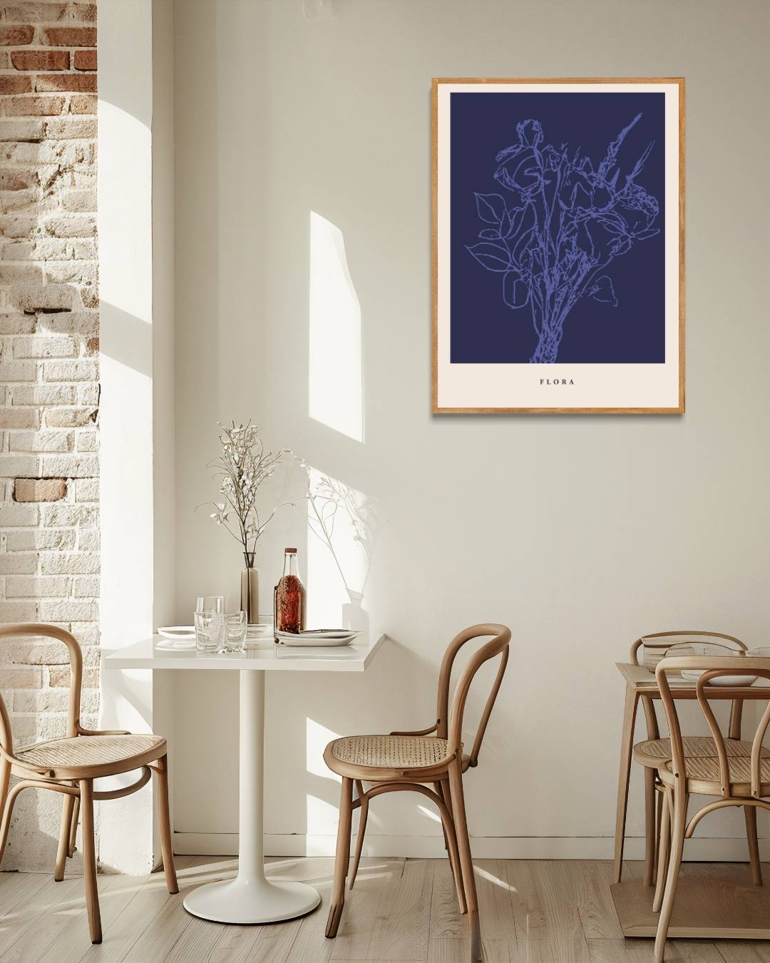 Flora lijnkunst Poster – staande poster voor modern interieur