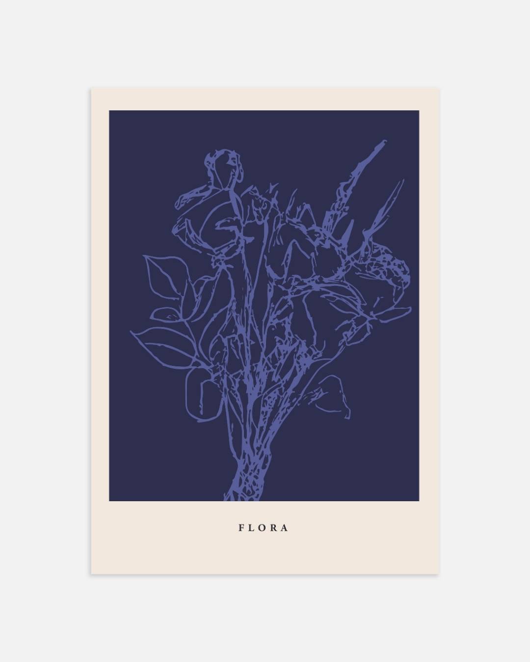 Flora lijnkunst Poster – portret wanddecoratie van WallArtistic