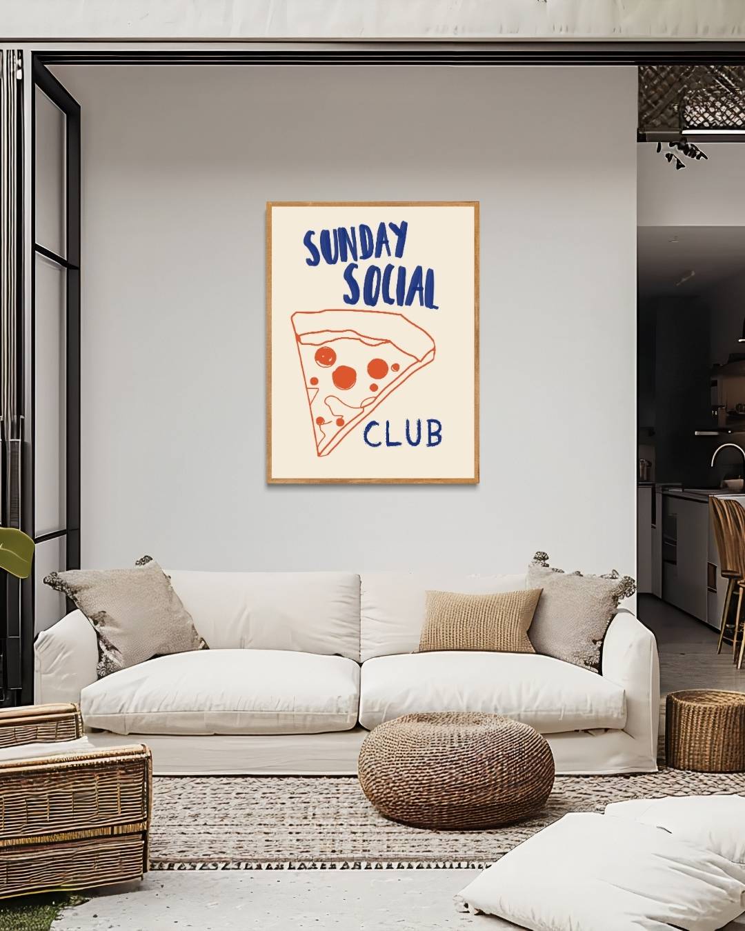 Sunday social club Poster – staande poster voor modern interieur