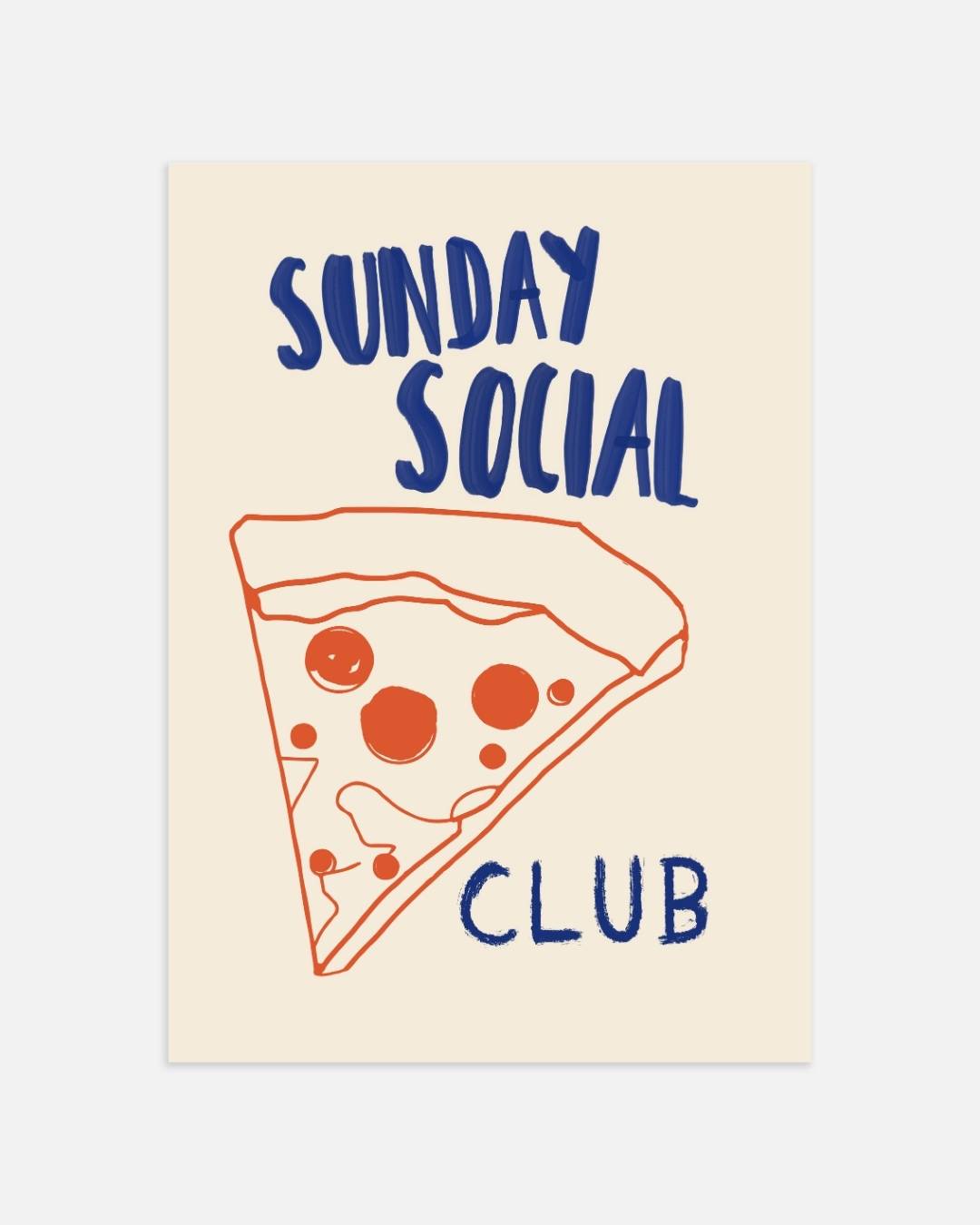 Sunday social club Poster – portret wanddecoratie van WallArtistic